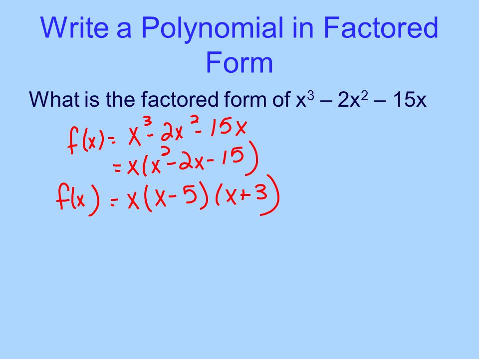 write a polynomial in standard form with zeroshell